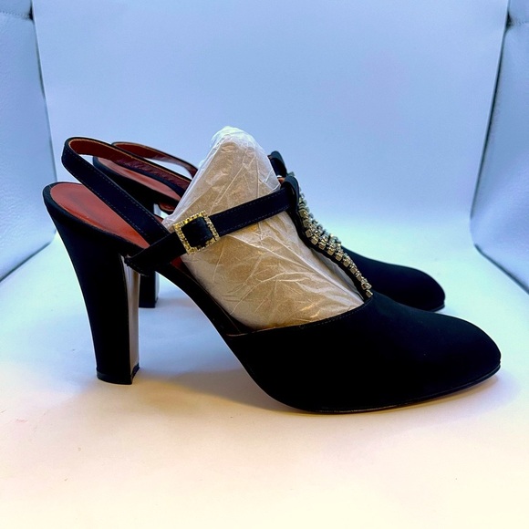 YVES SAINT LAURENT VINTAGE PARIS SHOES - Black, Size 7M, 4” Heel  - NWOT - Picture 2 of 6